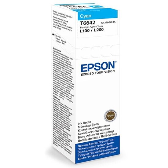 Контейнер EPSON C13T66424A с голубыми чернилами для L100/L200