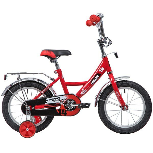 Велосипед 14 хардтейл novatrack urban (2019) количество скоростей 1 рама сталь 9 красный