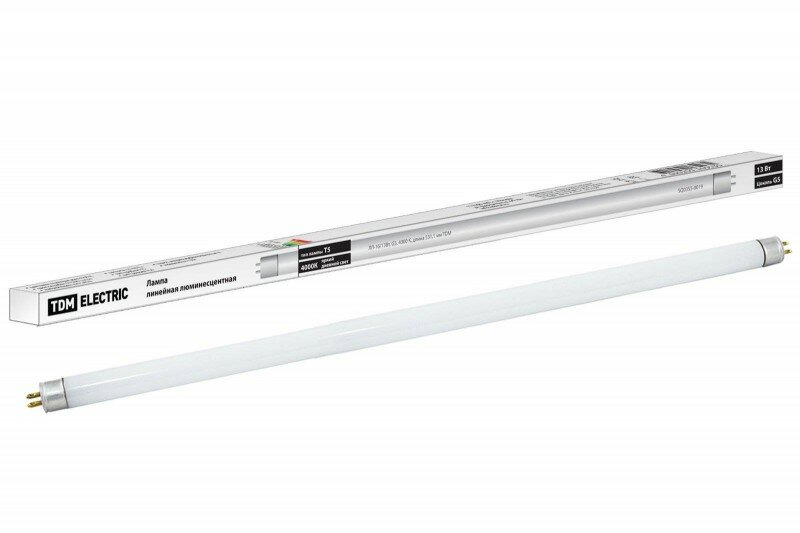 Tdm Лампа люминесцентная линейная двухцокольная ЛЛ-16/13 Вт, T5/G5, 4000 К SQ0355-0019