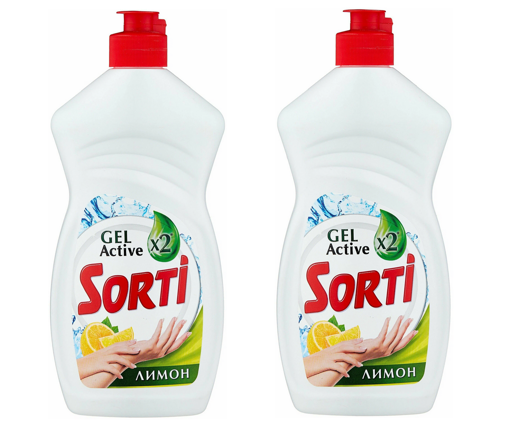 фото Sorti Средство для мытья посуды Лимон, 450 мл - 2 штуки