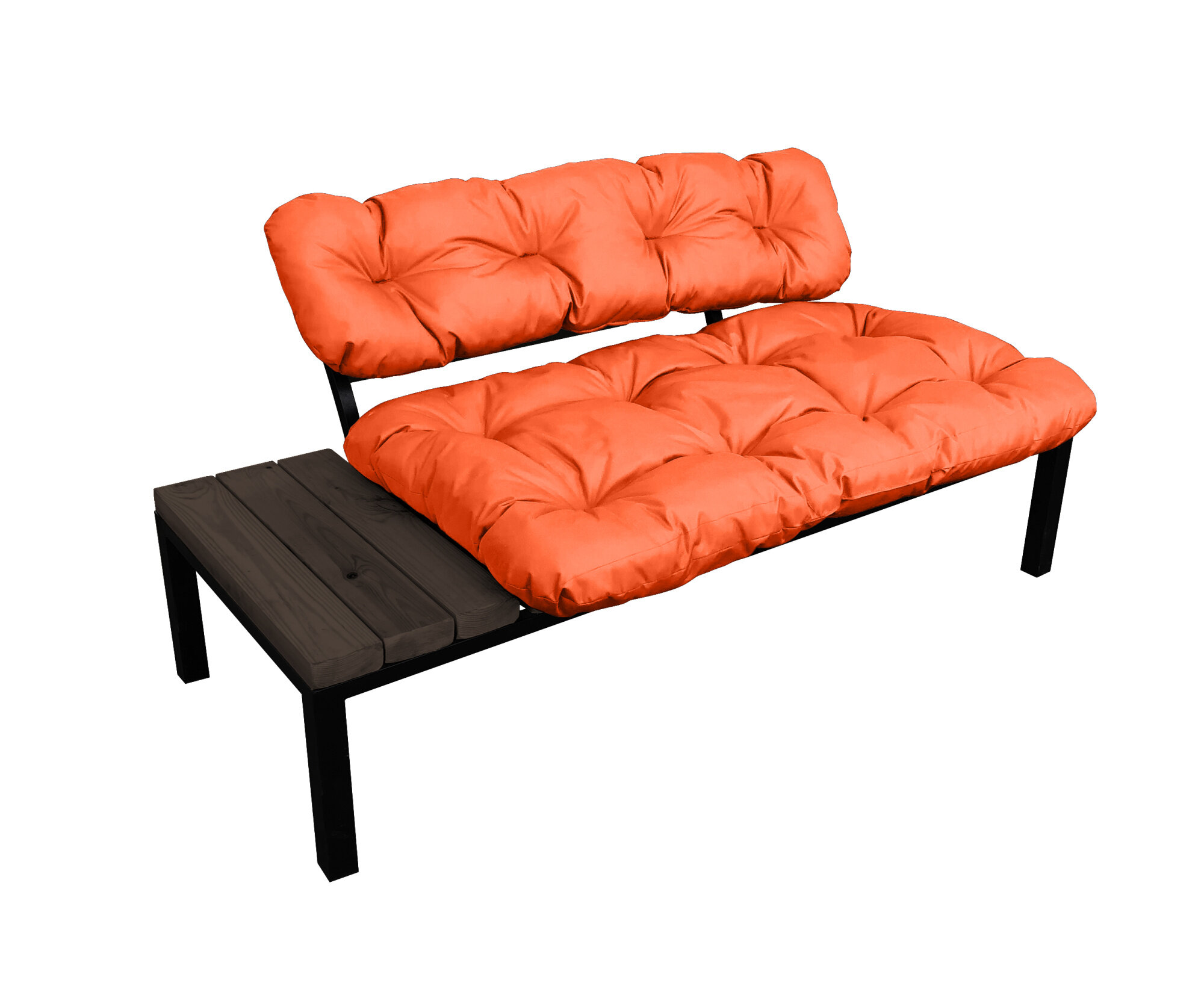 Садовый диван "Дачный" со столиком розовая подушка M-Group - фотография № 3