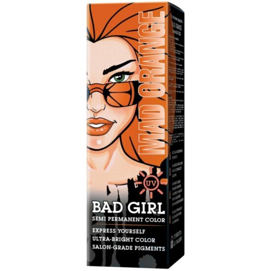 Оттеночный бальзам-пигмент прямого действия BAD GIRL Mad Orange, неоновый оранжевый, 150 мл