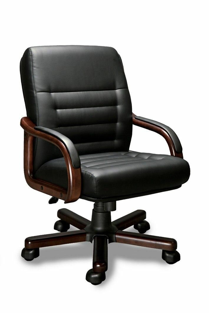 Компьютерное офисное кресло Мирэй Групп MYRA B LX, Кожа натуральная, Черное - фотография № 3