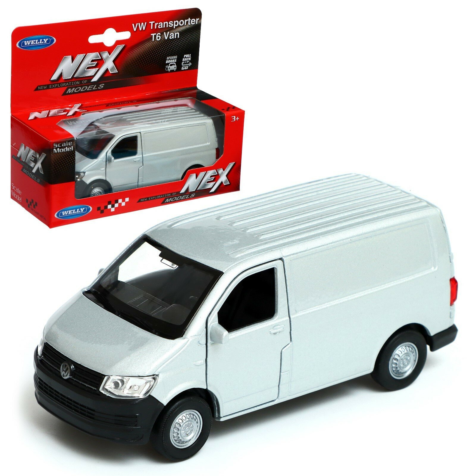 Модель машины Volkswagen Transporter T6 VAN, масштаб 1:38, микс