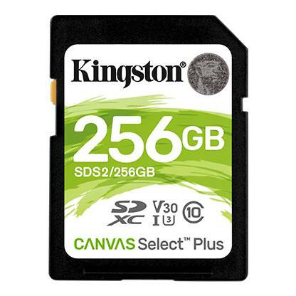 Карта памяти SD 256GB Kingston SDXC Class 10 UHS-I U3 V30 Canvas Select Plus SDS2/256GB