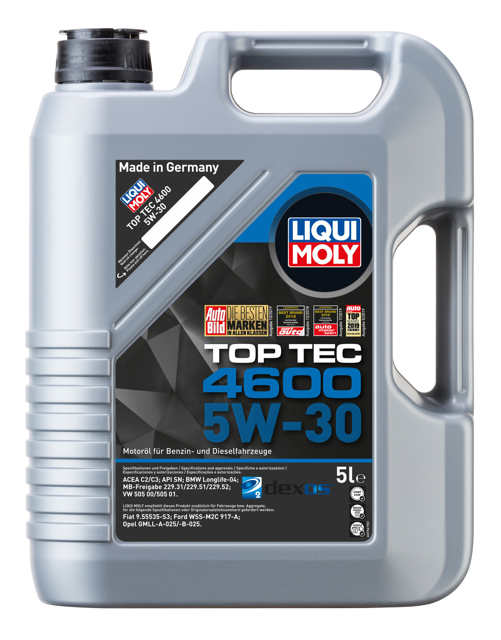 Моторное масло Liqui Moly Top Tec 4600 5W30 hc-синтетическое 5л