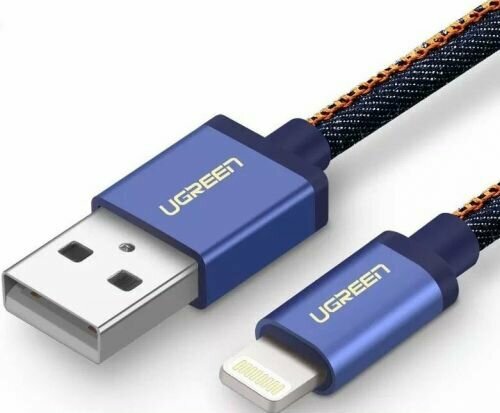 Кабель UGREEN US199 80634 Lightning/USB-A 2.0, 1.5м, blue