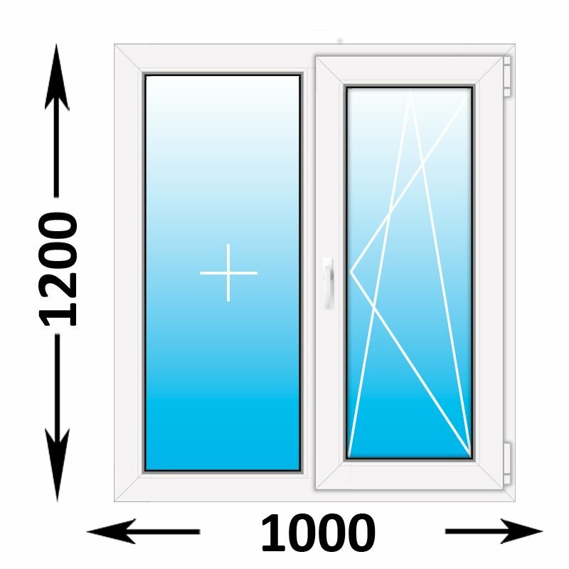 Пластиковое окно Veka WHS двухстворчатое 1000x1200 (ширина Х высота) (1000Х1200)
