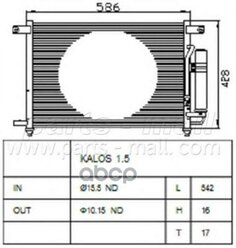 Радиатор Кондиционера Daewoo Kalos(T200) Parts-Mall арт. PXNCC-019