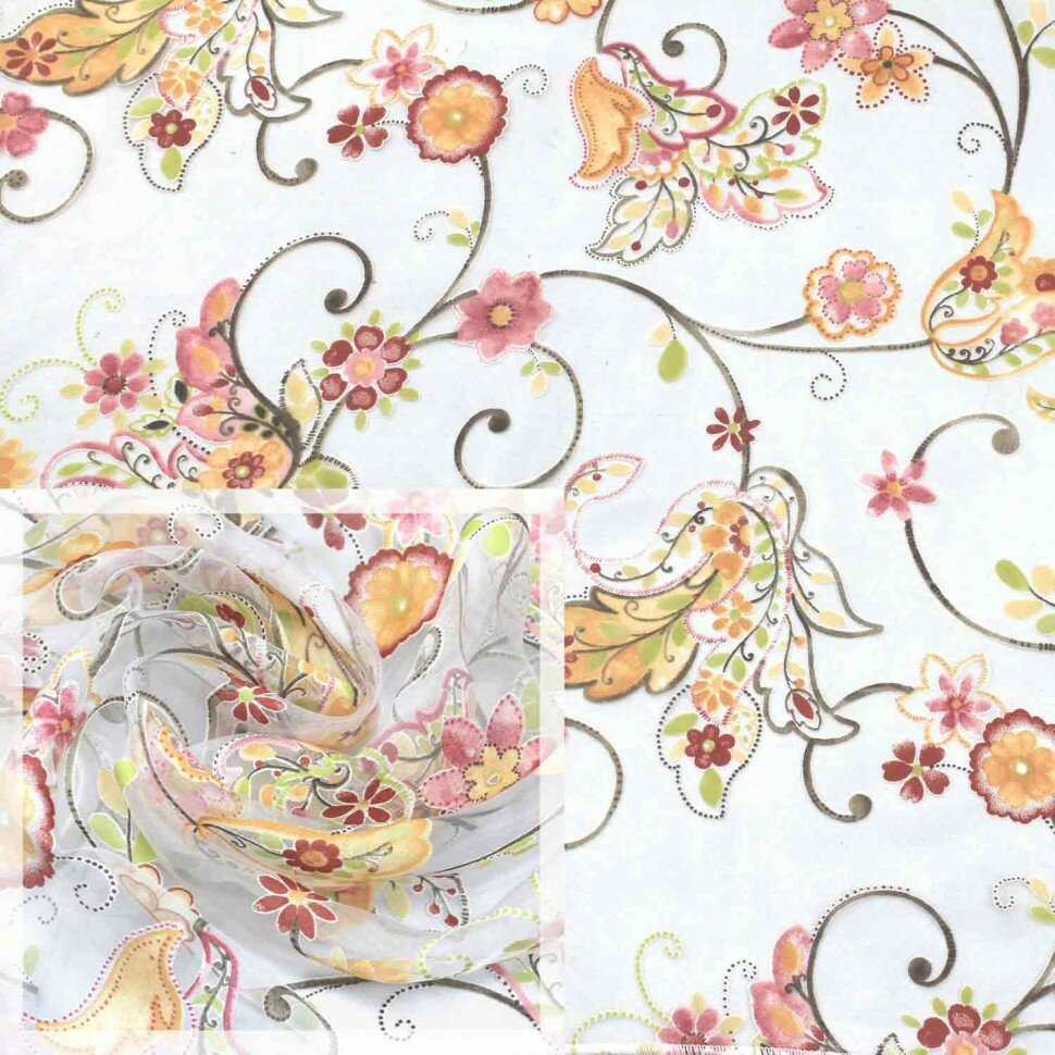 фото Штора готовая органза 150х280 1 ш деворе Texrepublic rs 913rlh-01/280 odev ut