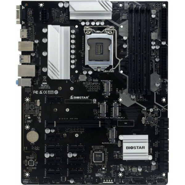 Материнская плата BIOSTAR TZ590-BTC DUO (LGA 1200. Intel Z590. 2xDDR4-3200 МГц. 1xPCI-Ex16. 4xM.2. Micro-ATX)