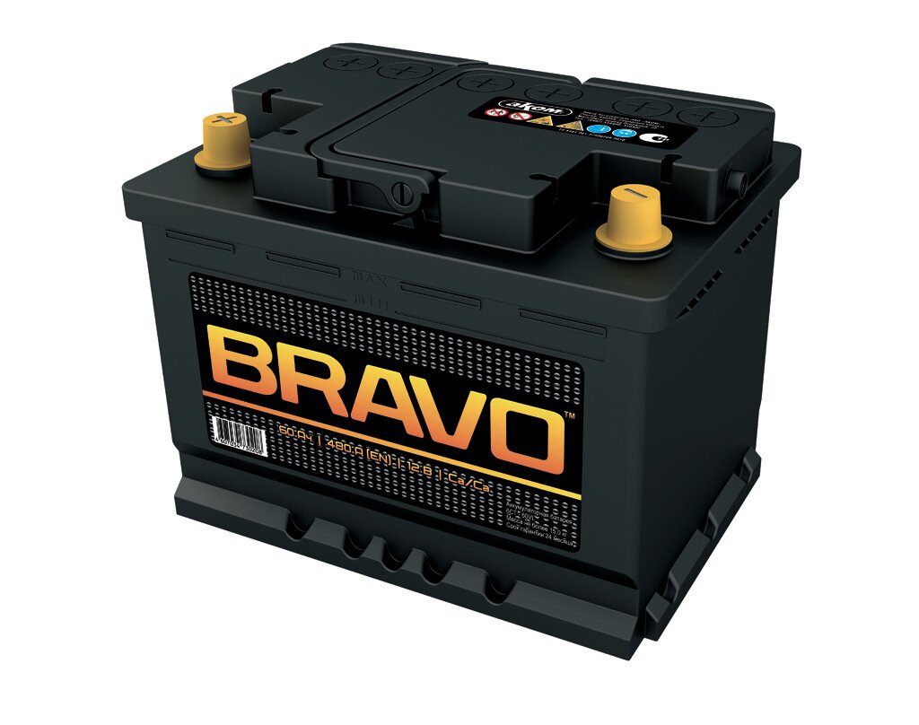 Аккумуляторная батарея BRAVO 60ah 480A (EN)12B/Ca/Ca прямая полярность