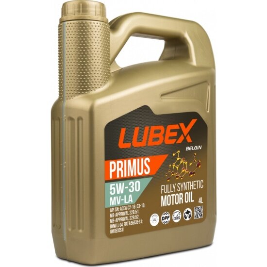 Моторное масло LUBEX PRIMUS MV-LA 5W-30 синтетическое 4 л