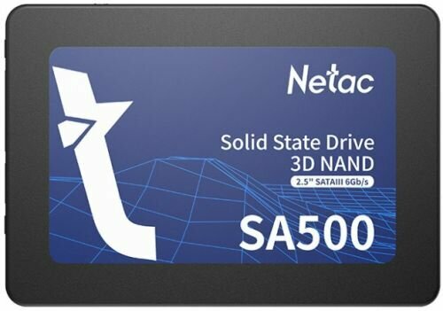 Накопитель SSD 2.5'' Netac NT01SA500-128-S3X SA500 128GB SATA 6Gb/s 3D NAND TLC 500/400MB/s