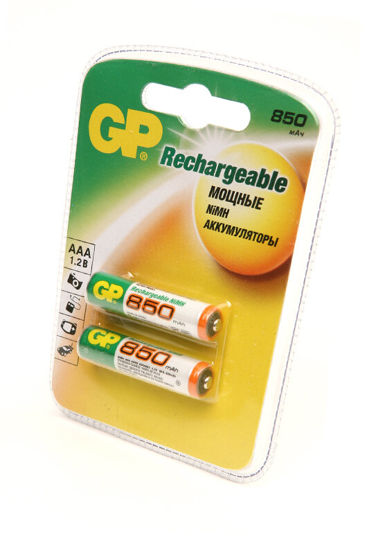 GP Аккумулятор GP Ni-MH AAA 850mAh BL2, 2шт (85AAAHC-UC2)