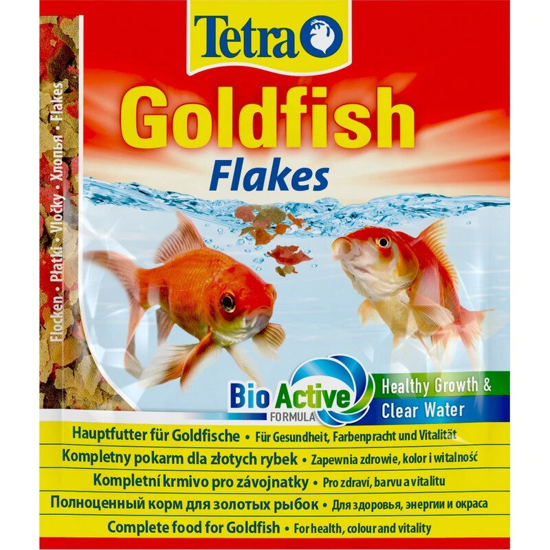 Корм для рыб Tetra Goldfish 12гр, хлопья для золотых рыбок (Упаковка 10шт)