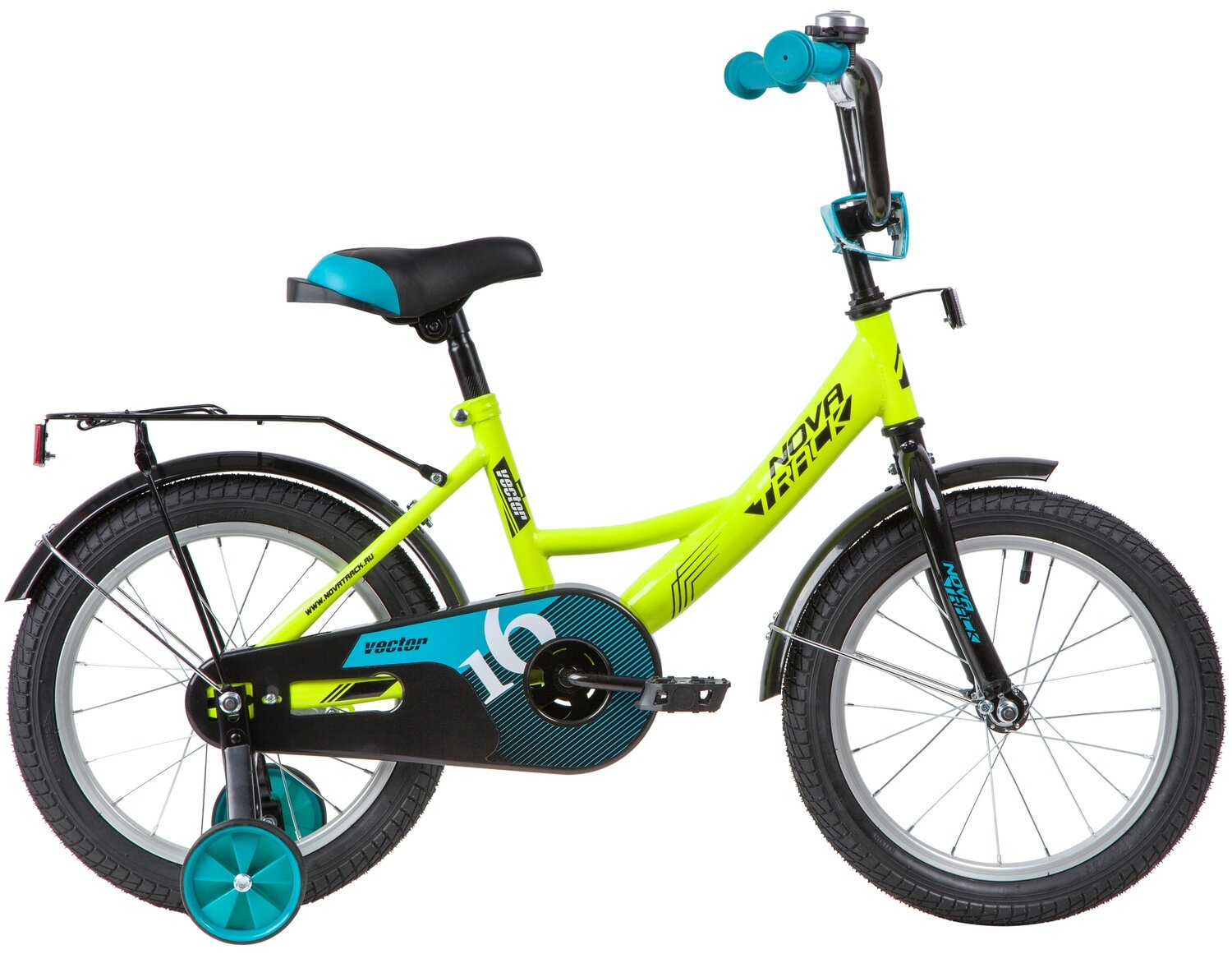 Детский велосипед Novatrack Vector 16, год 2020, цвет Зеленый
