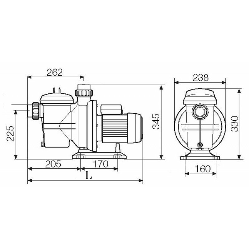 Насос FCP-S с префильтром 11,7 м3/час, 220 В Pool King /FCP-550S/, цена - за 1 шт