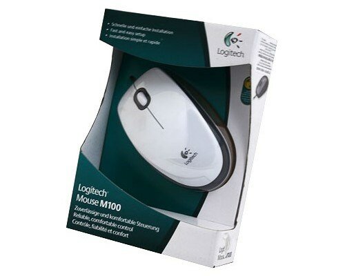 Мышь Logitech M100 белая, USB