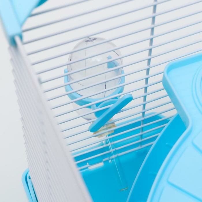 Пижон Клетка для грызунов укомплектованная, 23 х 19 х 28 см, голубая - фотография № 7