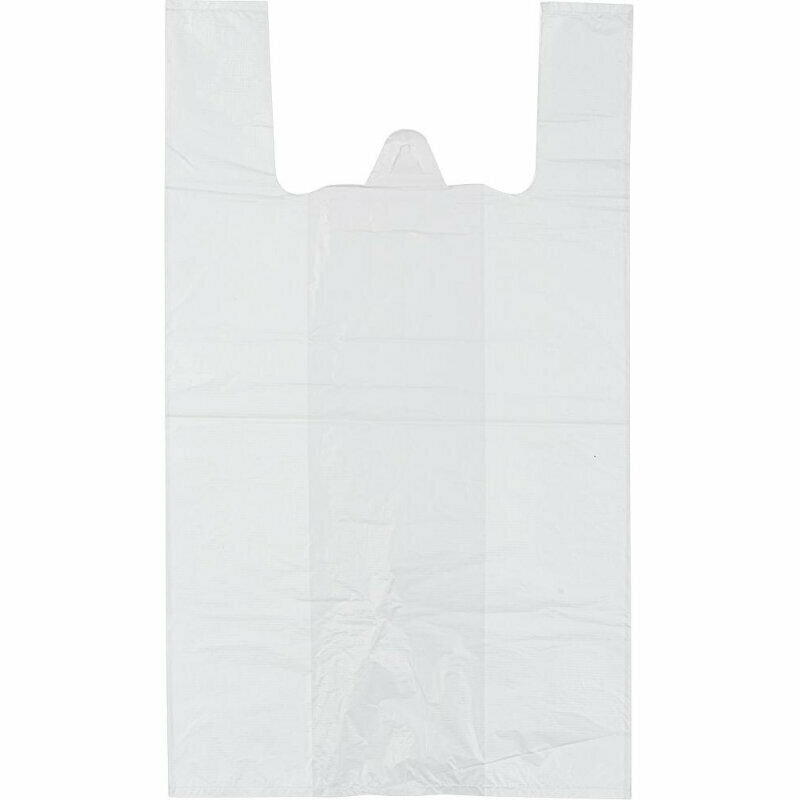 Пакет-майка ПНД белый 15 мкм (30+18х55 см, 100 штук в упаковке), 57602 - фотография № 4