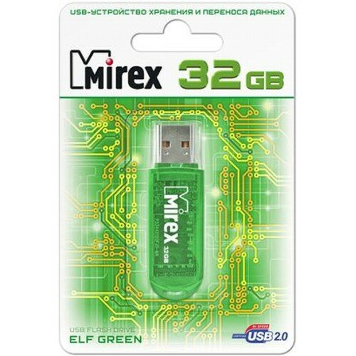 Флешка Mirex Elf Green 32 Гб usb 2.0 Flash Drive - зеленый