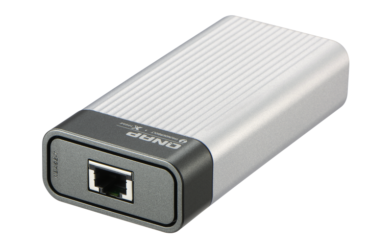 QNAP Плата расширения QNAP QNA-T310G1T Single port Thunderbolt 3 to single port 10GbE NBASE-T RJ-45 adapter bus powered 10Gbps; 5Gbps; 2.5Gbps; 1Gbps; 100Mbps