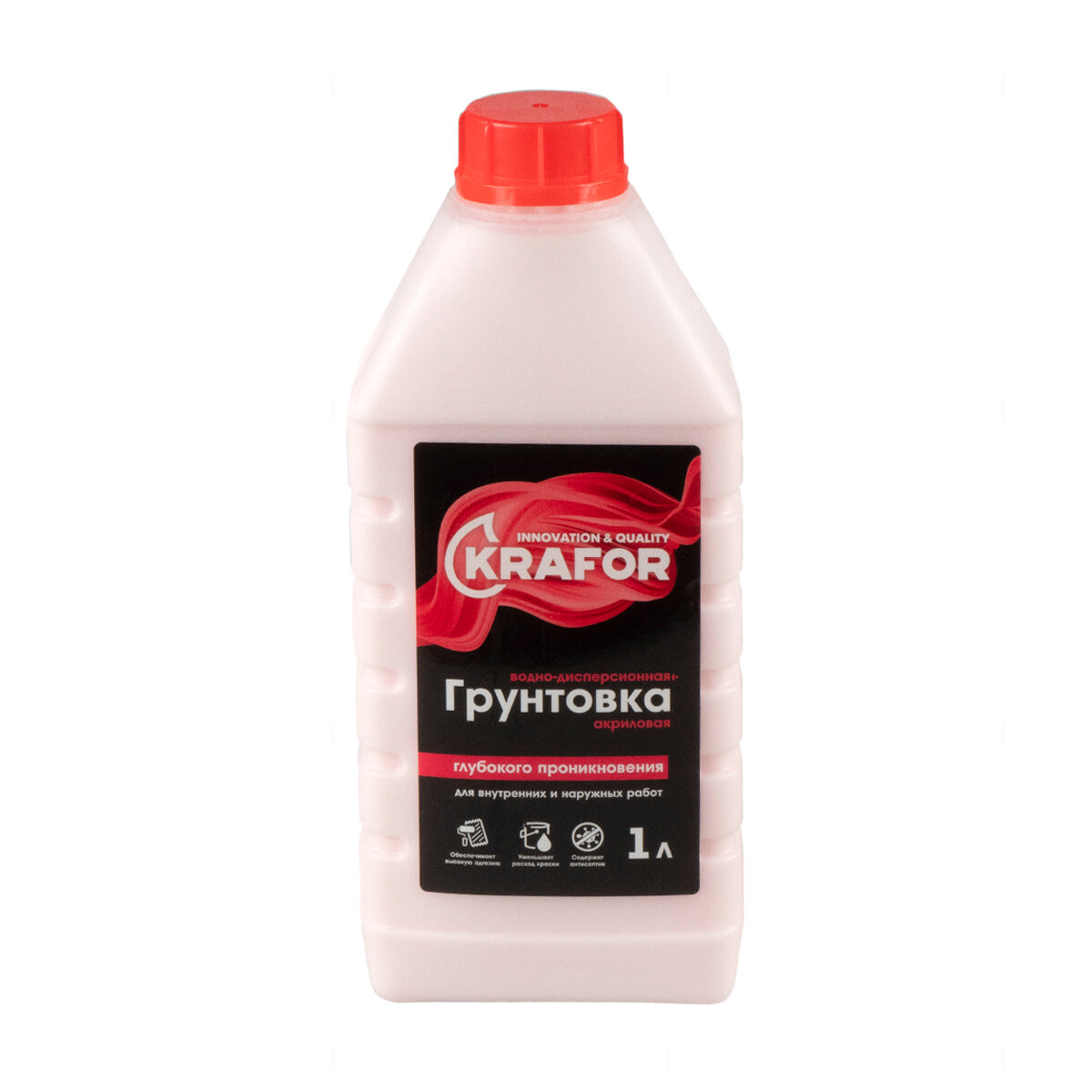 фото Грунтовка глубокого проникновения Krafor, универсальная, 1 л