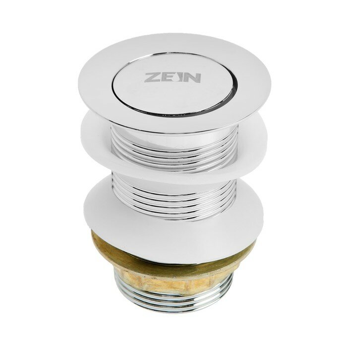 Донный клапан ZEIN B1, маленькая кнопка, нержавеющая сталь, хром - фотография № 1