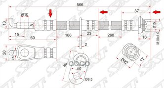 Шланг Тормозной Перед (Таиланд) Toyota Bb/Cargo/Ist/Platz/Porte/Probox/Raum/Vitz/Will/Yaris Rh Sat арт. ST-90947-02C31