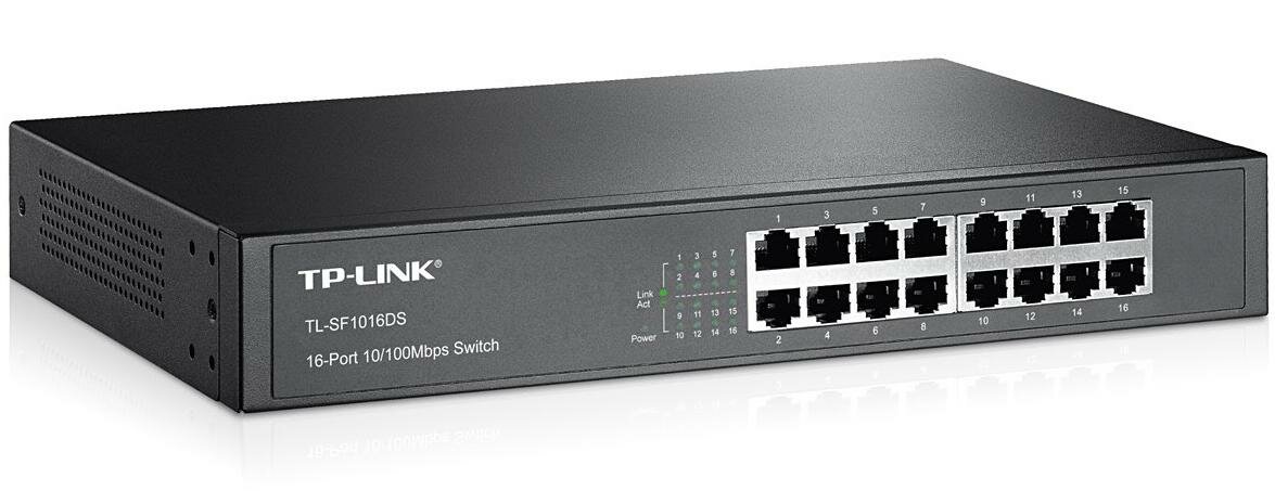 Коммутатор TP-LINK TL-SF1016DS 16-портовый 10/100 Мбит/с настольный/монтируемый в стойку коммутатор