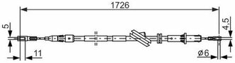 Трос стояночного тормоза Mercedes CLS/E-Class/E-Class T-Model 02>10 BOSCH 1987477897