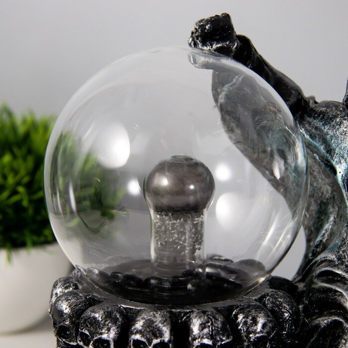 Плазменый шар "Катикула" серый 20х12х23 см - фотография № 10