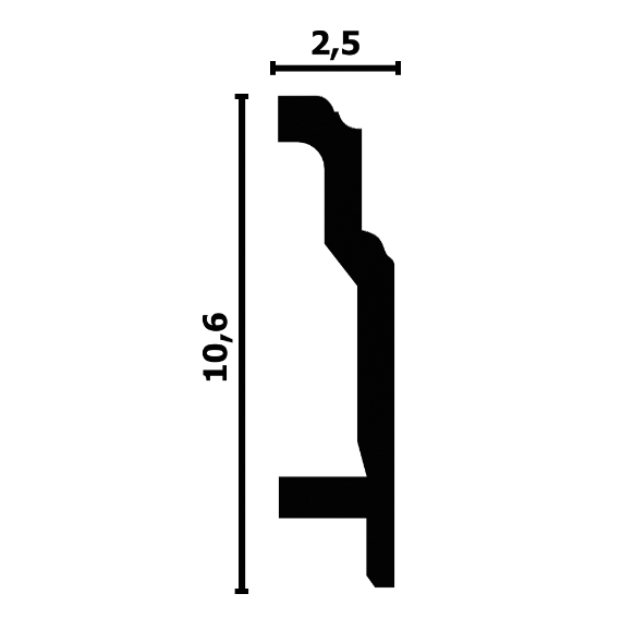 Плинтус SP-decor белый 24x102 мм напольный дюрополимер под покраску A155/ 1 м.п. - фотография № 2