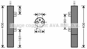 Осушитель кондиционера Mercedes C-Class/C-Class T-Model/E-Class 00>11 AVA COOLING SYSTEMS MSD090