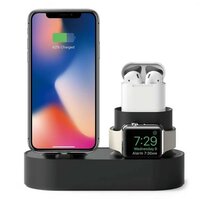 Док-станция для iPhone, AirPods и Apple Watch Elago 3-in-1 Charging hub, цвет Black (EST-TRIO-BK)