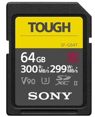 Карта памяти Sony Tough SDXC 64GB UHS-II U3 V90 R300/W299MB/s (SF-G64T)