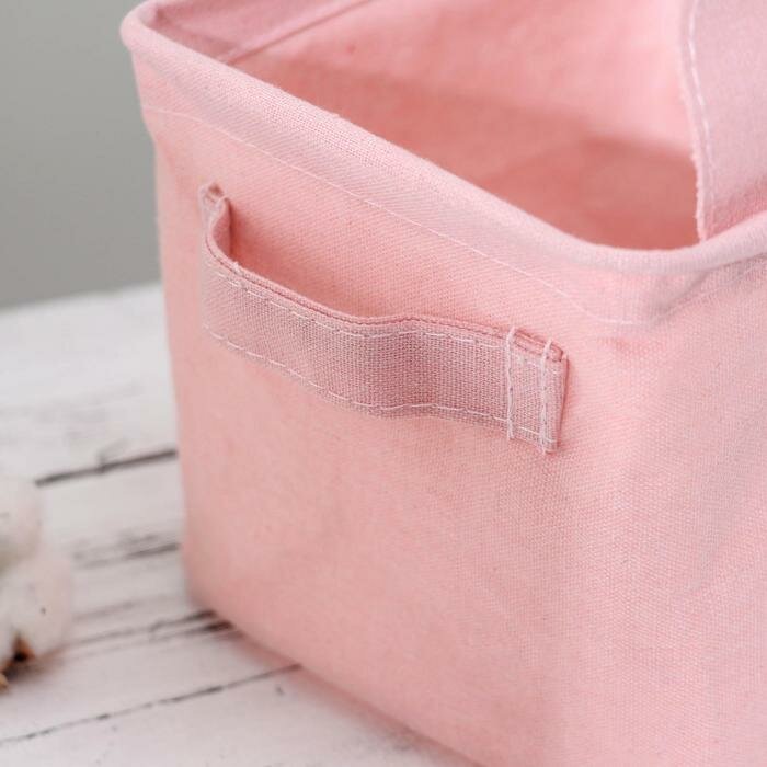 Доляна Корзина для хранения с ручками «Мишка», 20×16×14 см, цвет розовый - фотография № 3