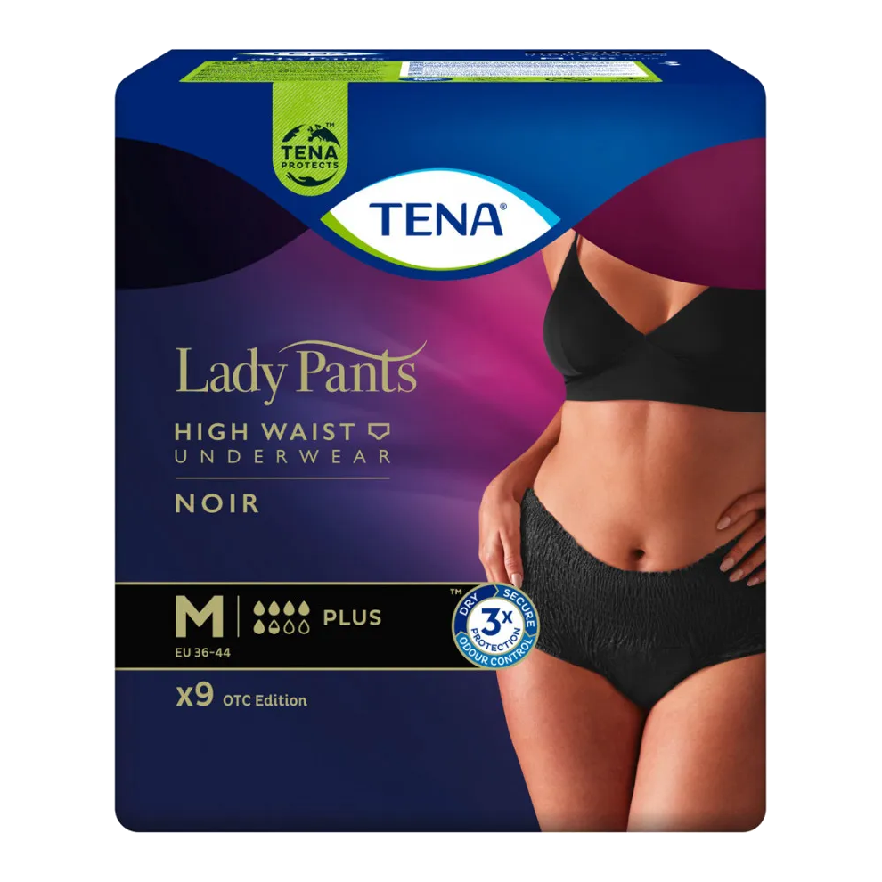 Tena Трусы впитывающие Lady Pants Plus Noir р.M, 9 шт