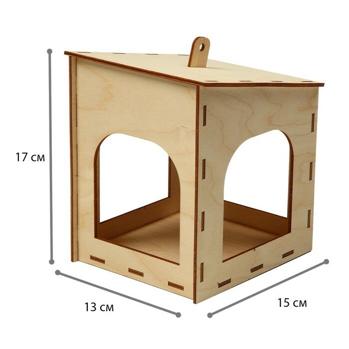 Кормушка для птиц "Домик малый", 13 х 15 х 17 см - фотография № 3