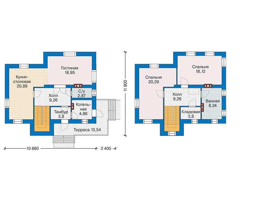 Проект дома Plans-41-56 (120 кв.м, кирпич) - фотография № 2