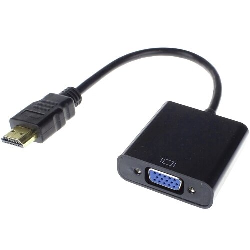 Видео адаптер HDMI на VGA 19M/15F + аудио 3.5 мм Cablexpert A-HDMI-VGA-03, кабель 0.15 метра, чёрный