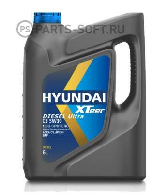 HYUNDAI-XTEER 1061224 Масло моторное XTeer Diesel Ultra C3 5W30 ACEA C3, APISN, 100%SYNTH ETIC 6L