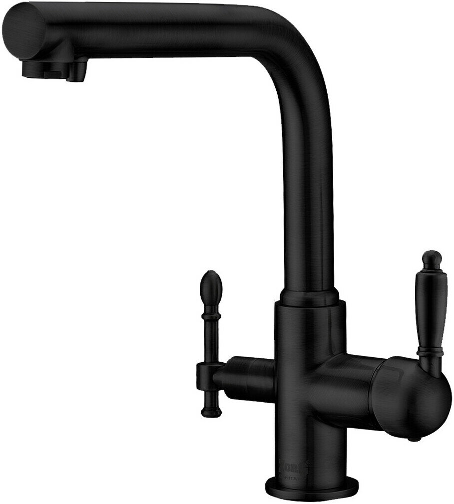 Смеситель ZorG Clean Water ZR 313 YF-33 BLACK для кухонной мойки, черный