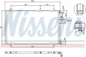 Радиатор кондиционера Peugeot 206/206 CC/206 SW 98>13 NISSENS 94855