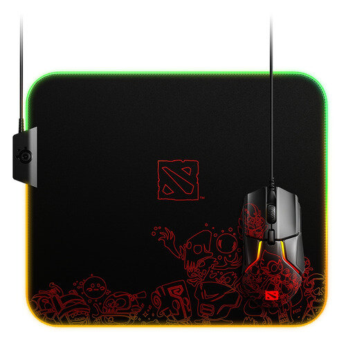 Коврик для мыши SteelSeries QcK Prism Cloth Dota 2 Editiion, рисунок/черный [63832]