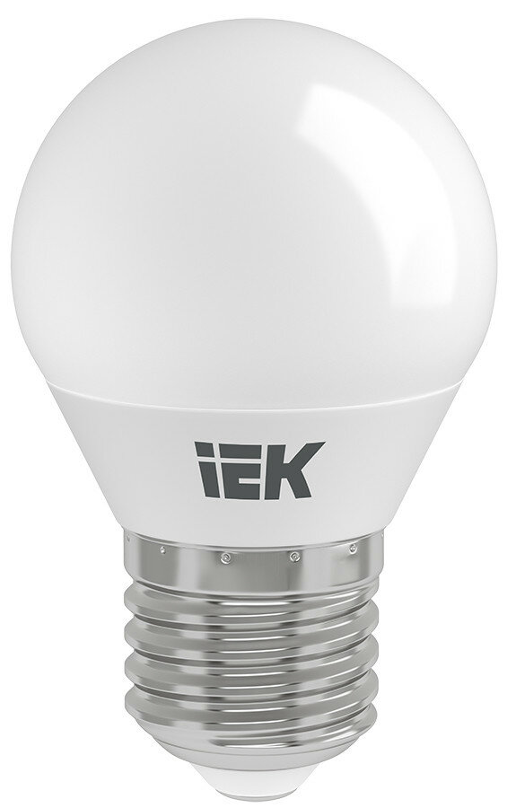 Лампа светодиодная LED шар 5W Е27 450Лм 3000К 220V (IEK), арт. LLE-G45-5-230-30-E27