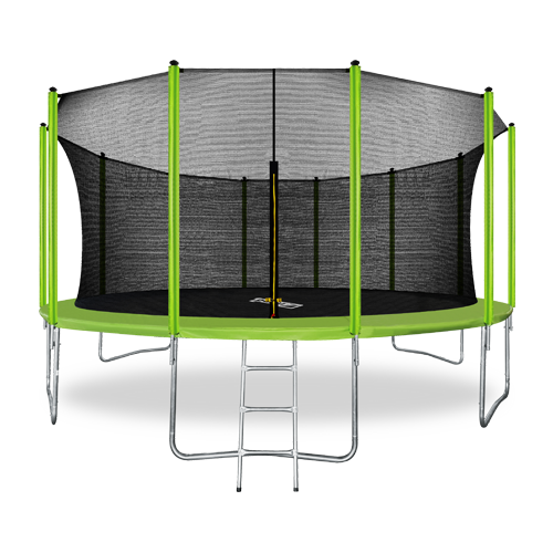 Батут с внутренней сеткой и лестницей ARLAND 16FT (Light Green)