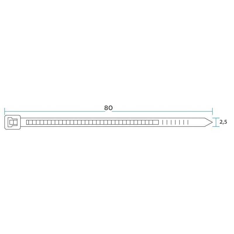Хомут-стяжка кабельная нейлоновая REXANT 80 x2,5 мм, белая, упаковка 100 шт. (10/500) - фотография № 3