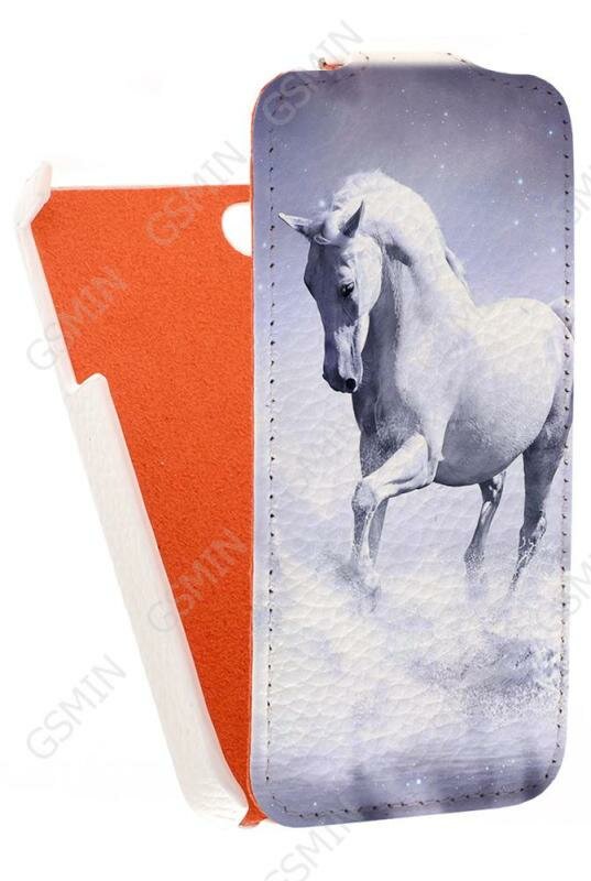 Кожаный чехол для Apple iPhone 4/4S Grip Luxurious Case - (Белый) (Дизайн 117)